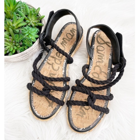Sam Edelman Black Cristan Rope Espadrilles Sandals Size 9 - Picture 2 of 11